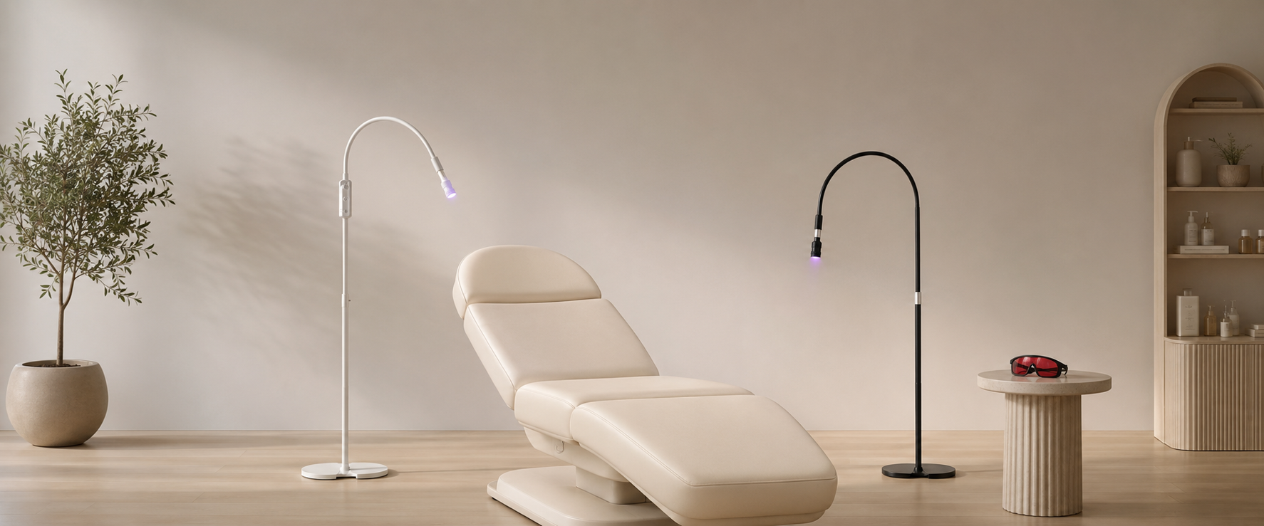 Vit och svart UV LED-lampa för fransförlängning i professionell salong