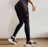 Mesh Seamless Tights, Svart