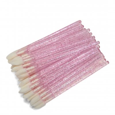 Applikatorborste 50st Rosa Glitter