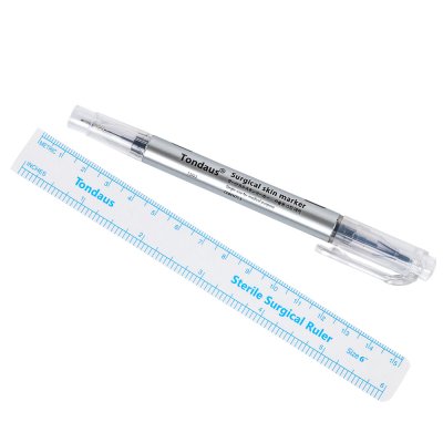 Vit Skin Marker markeringspenna med smal spets för PMU och microblading-mallar på ögonbryn