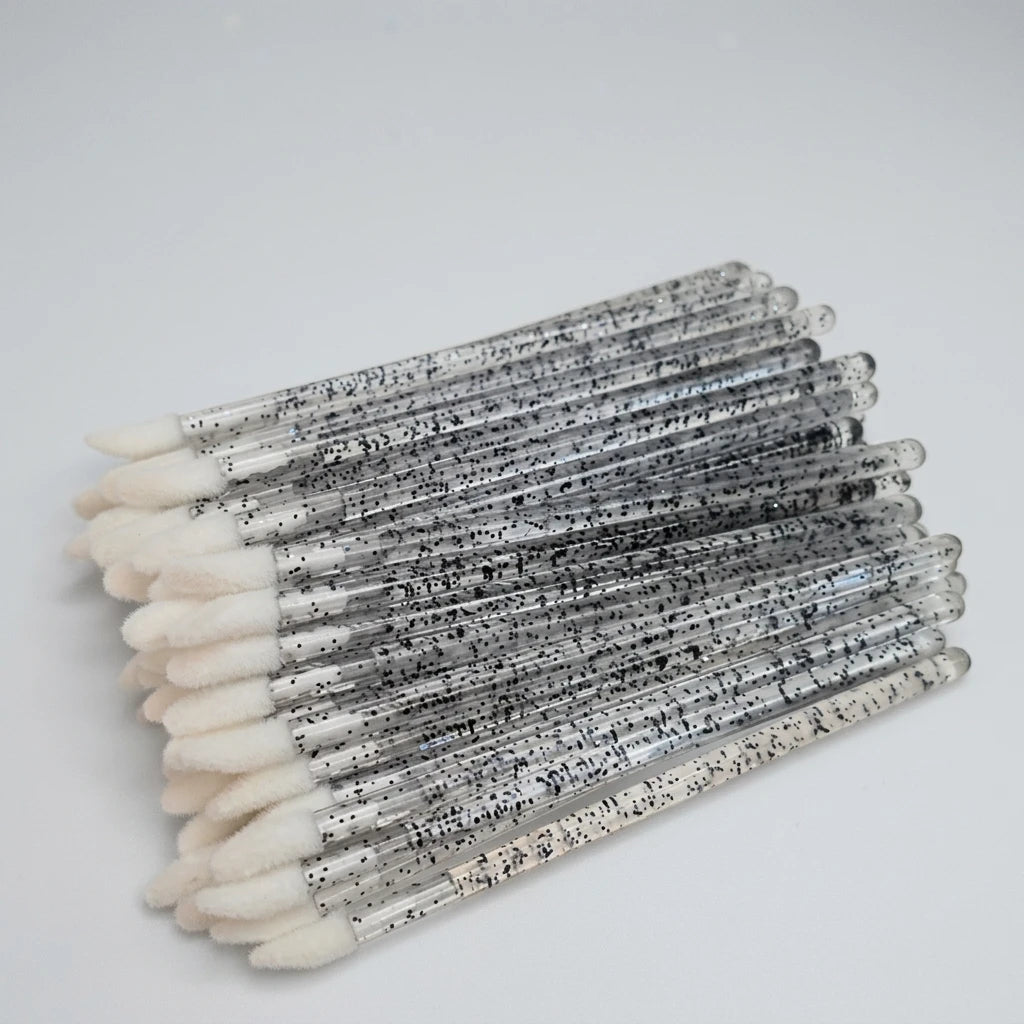 Applikatorborste 50st Svart Glitter