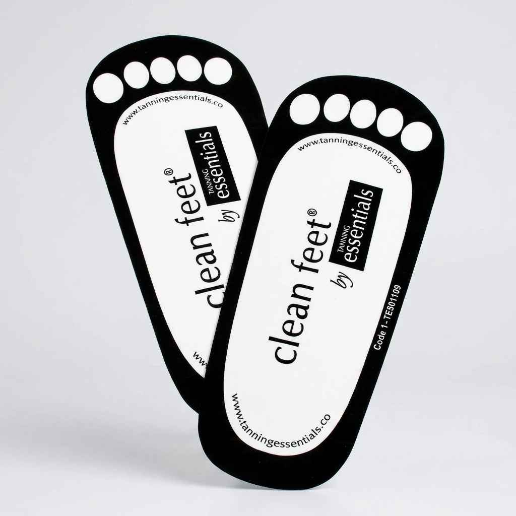 Självhäftande engångsskydd för fotsulan från Clean Feet, 25-pack för spraytan i salong.