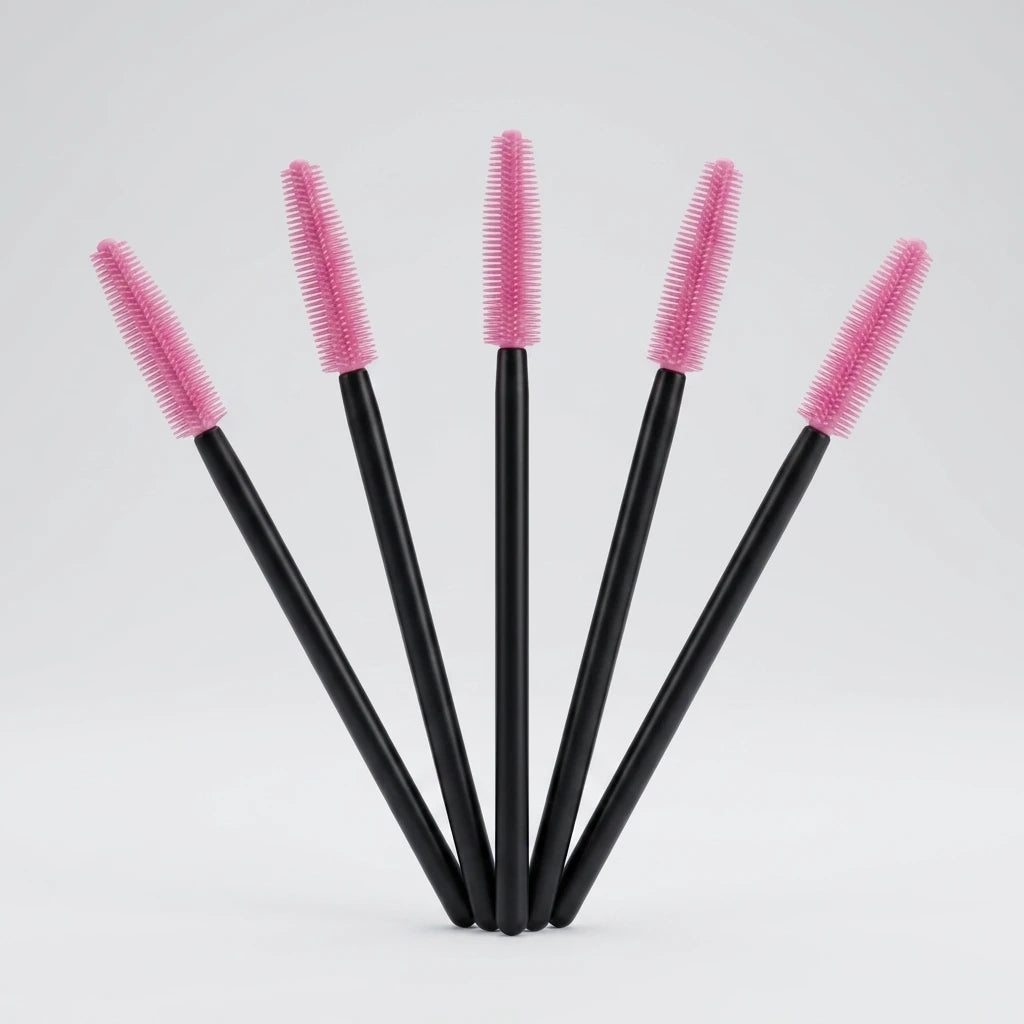 Mascaraborste Silikon 50 pack "Ljusrosa"