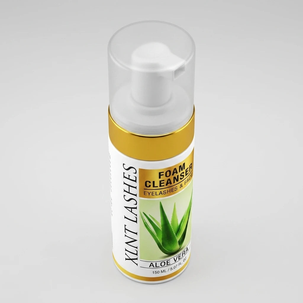 Fransrengöring Aloe Vera 150ml pumpflaska sedd uppifrån vänster – Bellestore