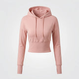 Cropped Hoodie, Puderrosa