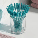 Mascaraborste Glitter Turkos 50st