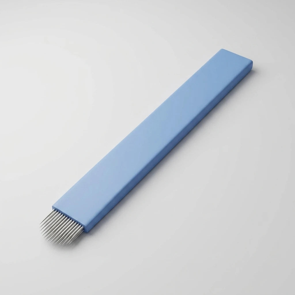 Närbild på NANO U-Flex microbladingblad 0,16mm som visar u-formade nålar i detalj.