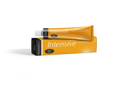 Intensive Black 20ml frans- och brynfärg i svart, tub med förpackning för professionell salongsbehandling