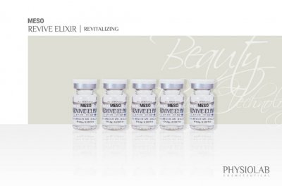 Physiolab MESO Revive Elixir ampull – återfuktande serum för MTS-behandling och mikronålning på torr hud.