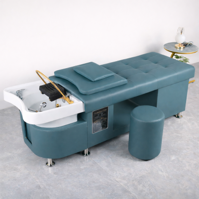 Behandlingssäng för Head SPA i vit design med handfat och huvuddusch, 205x70x70 cm