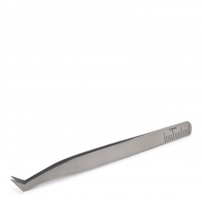 XL-208 matt L-formad pincett med linjal på baksidan för mätning av fransförlängningar, 11,4 cm.